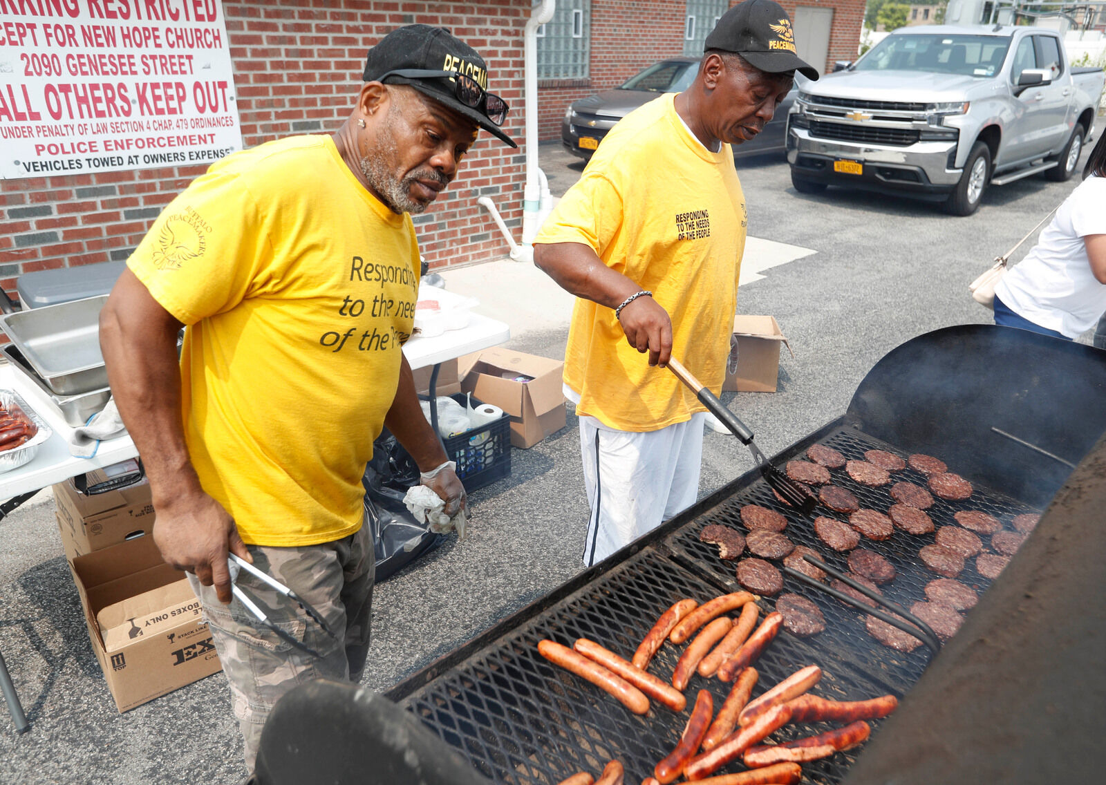 At the grill